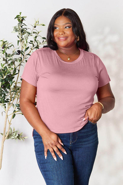 Basic Bae Full Size Round Neck Short Sleeve T-Shirt Black - Selvanelle