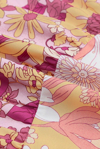 Floral Spaghetti Strap Tiered Dress for Summer Events - Selvanelle