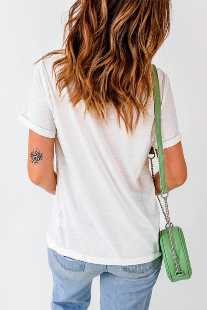 HAPPY EASTER Round Neck Short Sleeve T-Shirt - Selvanelle