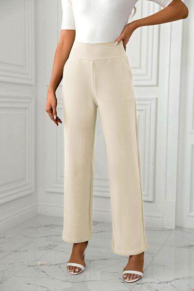 High Waist Straight Leg Pants for Women in Various Sizes - Selvanelle