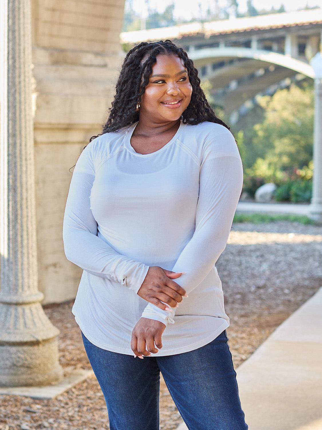 Basic Bae Full Size Round Neck Long Sleeve T-Shirt for All - Selvanelle