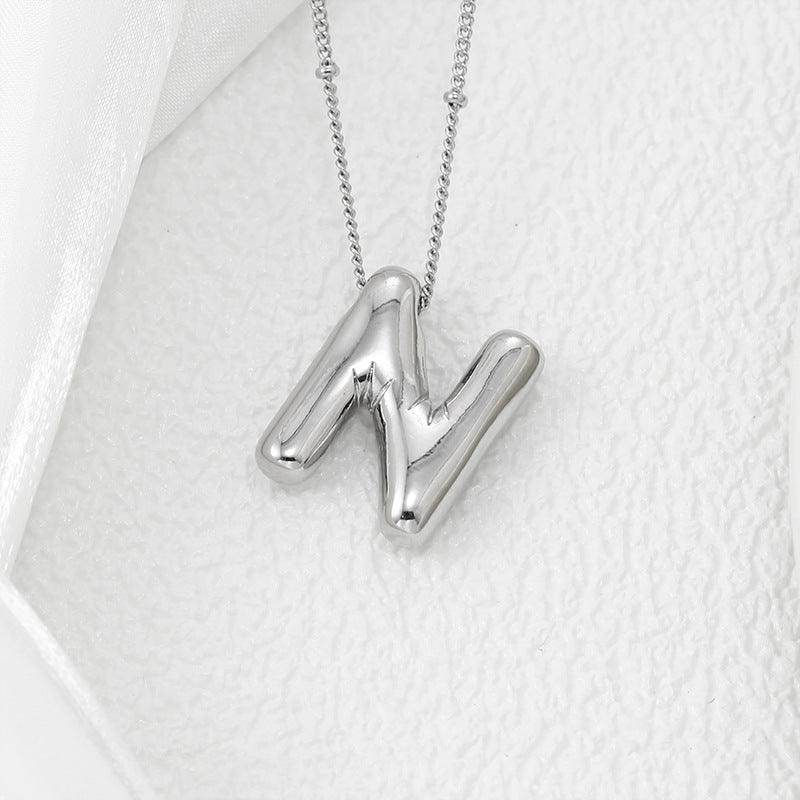 Copper Bubble Letter Pendant Necklace for Stylish Personalization - Selvanelle