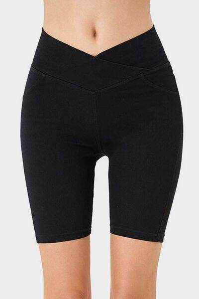 Basic Bae Asymmetrical Waist Denim Shorts With Pockets - Selvanelle
