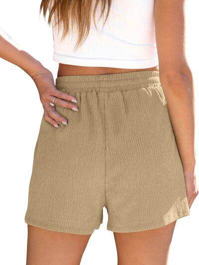 Drawstring High Waist Shorts with Pockets for Women - Selvanelle