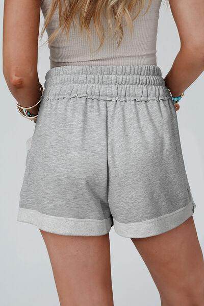 Drawstring High Waist Shorts with Pockets for Women - Selvanelle