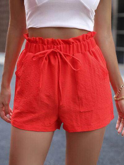 Tied High Waist Shorts with Pockets for Women Fashion - Selvanelle