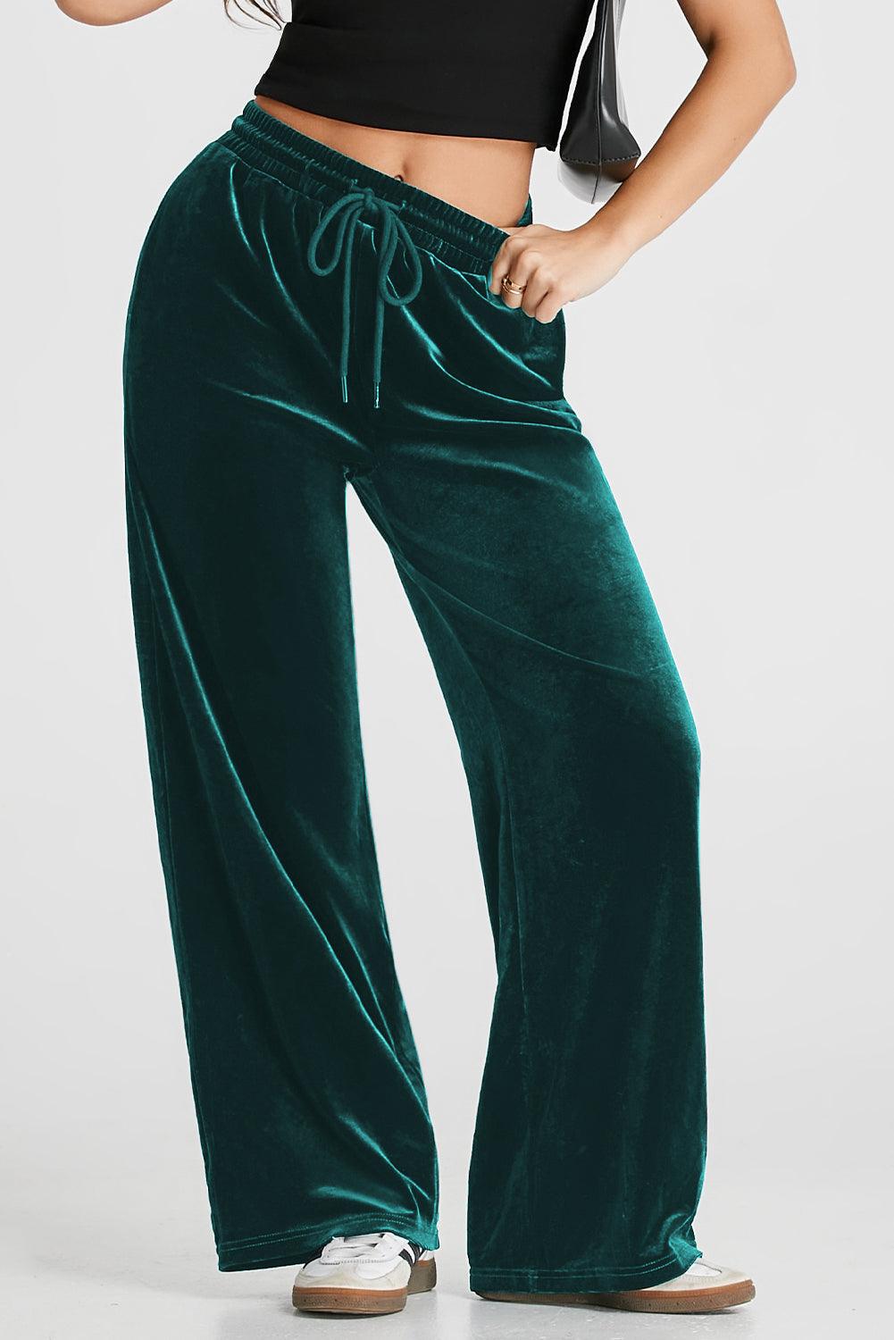 Drawstring Wide Leg Active Pants for Comfort and Style