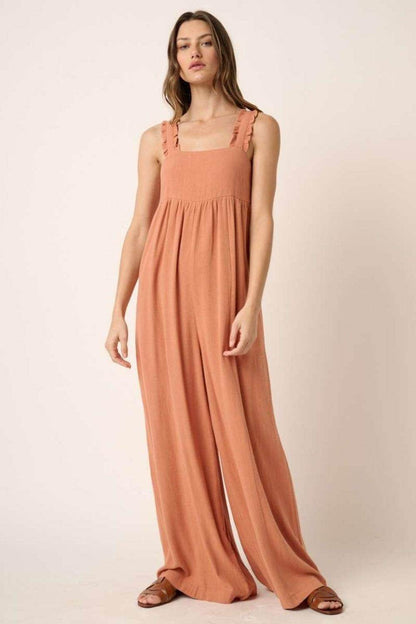 Mittoshop Sleeveless Wide Leg Jumpsuit for Effortless Style - Selvanelle