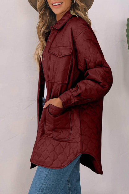Snap Down Collared Winter Coat for Stylish Warmth - Selvanelle