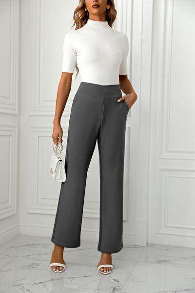 High Waist Straight Leg Pants for Women in Various Sizes - Selvanelle