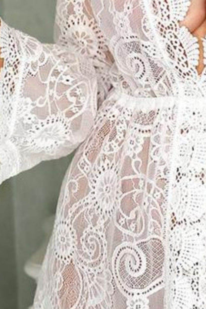 V-Neck Lace Cover-Up Dress - Selvanelle