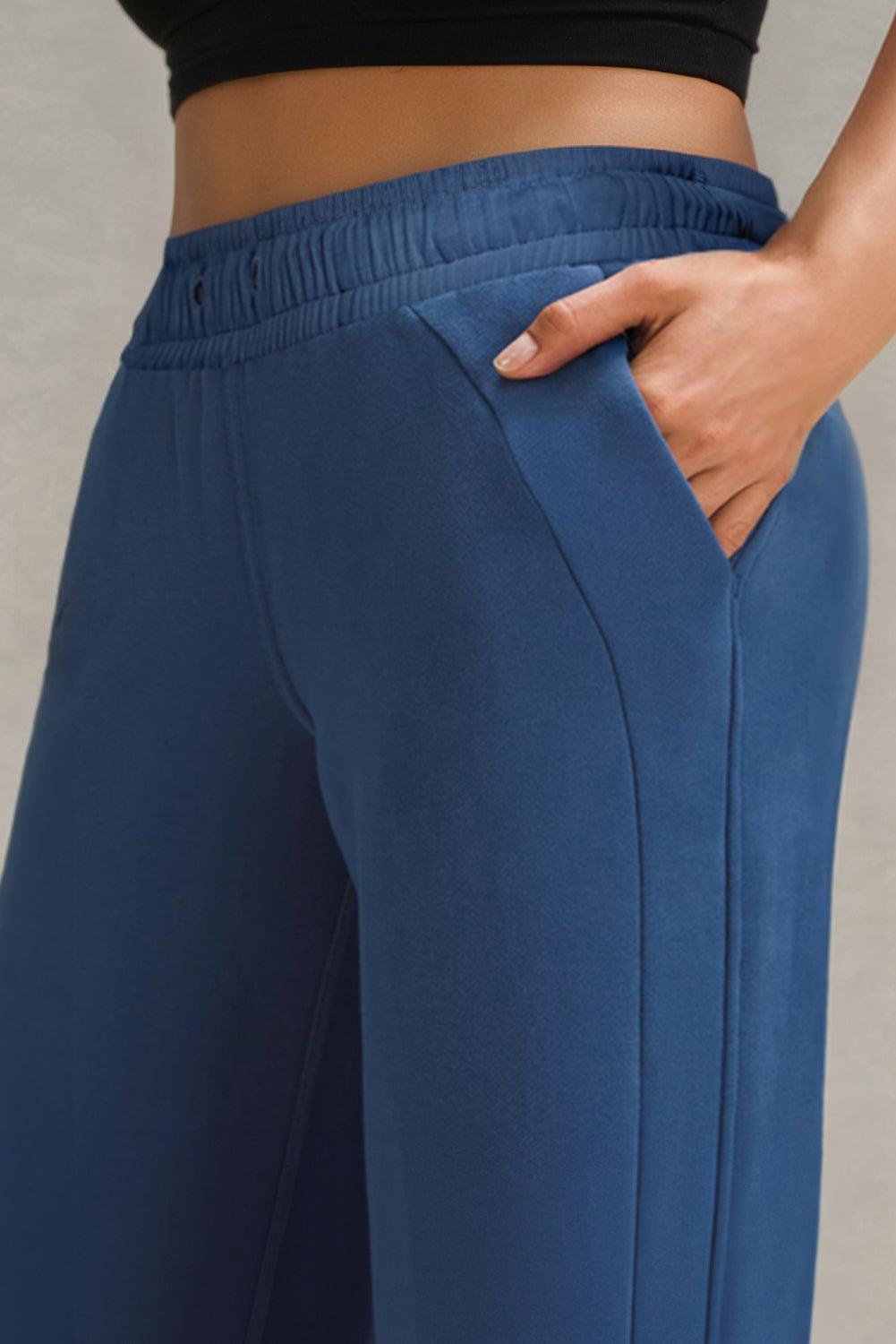 Drawstring Wide Leg Active Pants for Comfort and Style