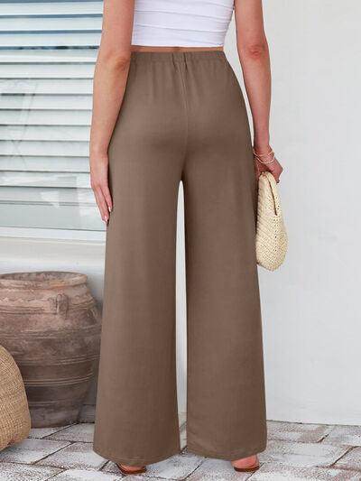 Elastic Waist Wide Leg Pants for Women in Various Sizes - Selvanelle