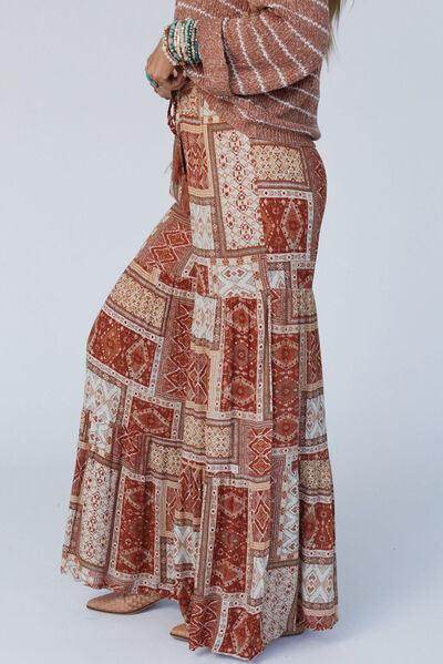 Geometric High Waist Wide Leg Pants for Stylish Comfort - Selvanelle