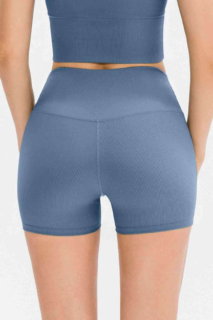 Slim Fit Wide Waistband Sports Shorts for Active Lifestyle - Selvanelle