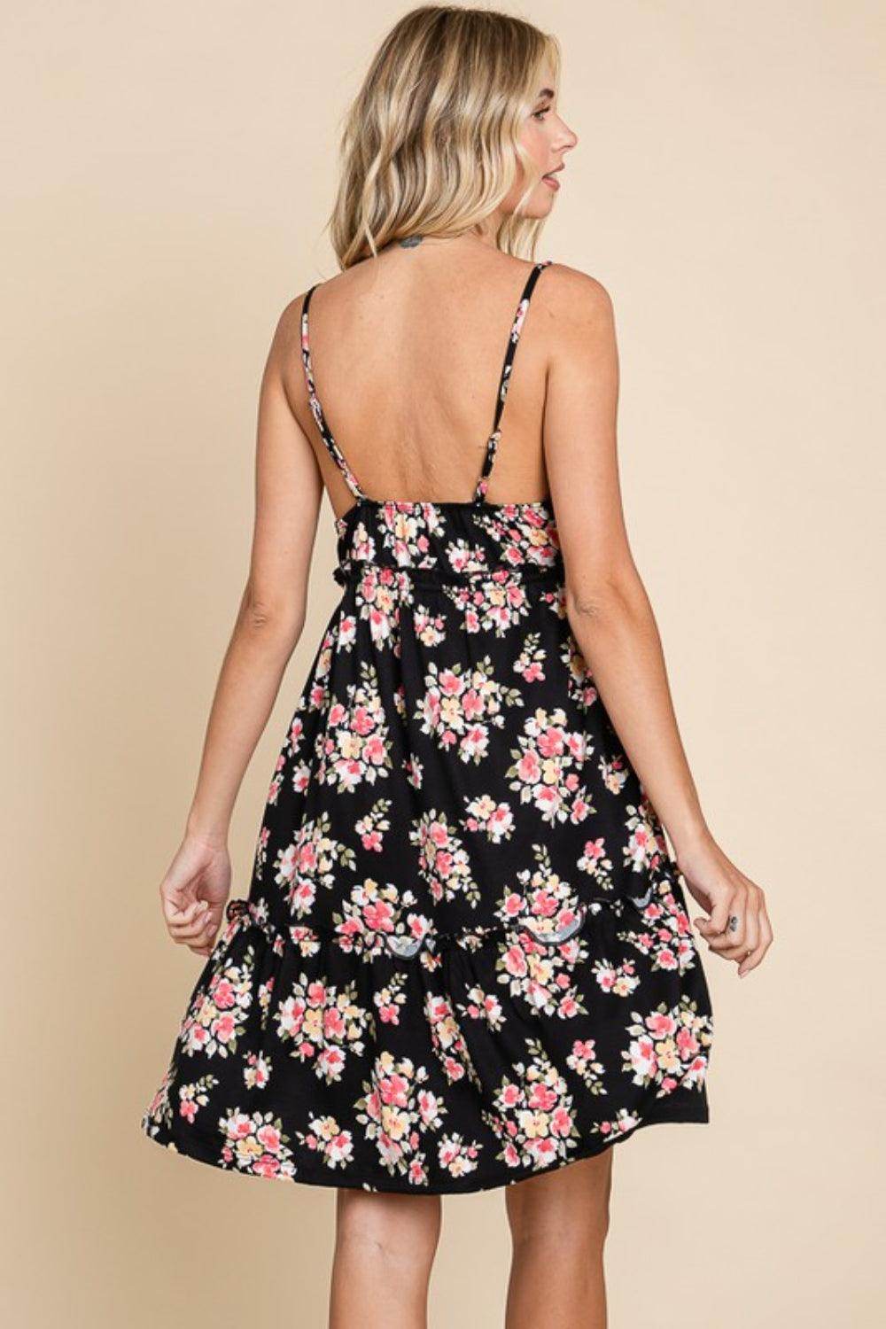 Culture Code Full Size Floral Frill Cami Dress Women - Selvanelle