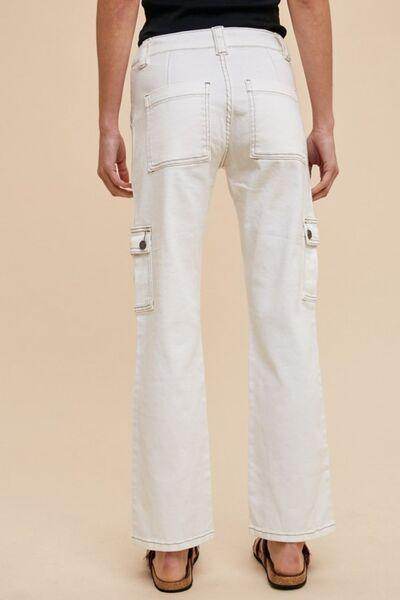 Annie Wear Straight Leg Jeans with Cargo Pockets for Women - Selvanelle
