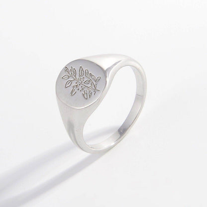925 Sterling Silver Signet Ring for Men and Women - Selvanelle