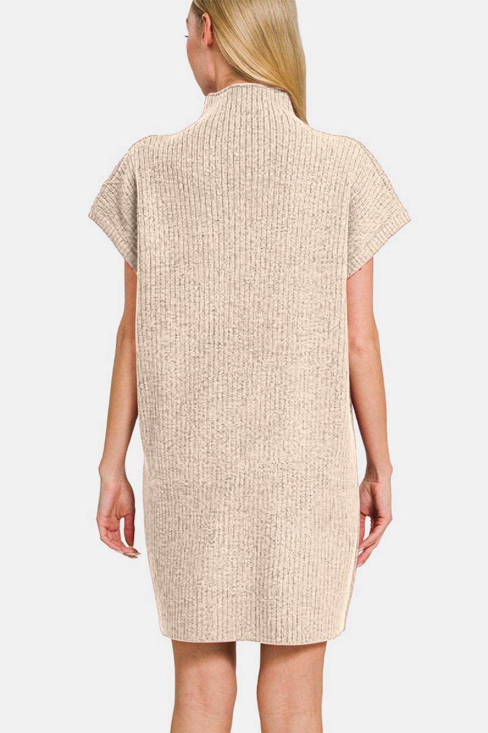 Zenana Short Sleeve Sweater Mini Dress for Stylish Comfort - Selvanelle