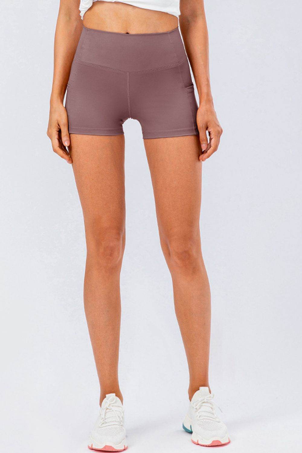 Slim Fit Wide Waistband Sports Shorts - Selvanelle
