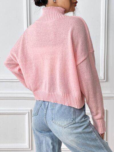 Bow Turtleneck Long Sleeve Sweater for Women Fashion - Selvanelle