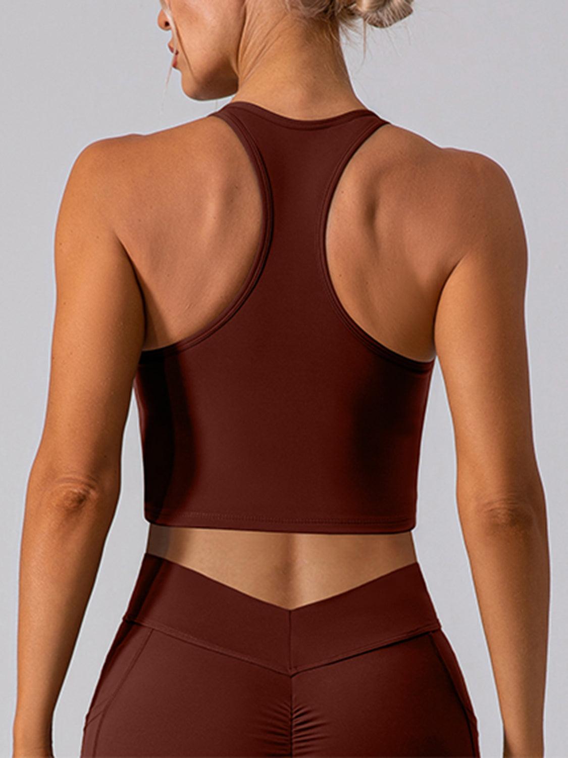 Square Neck Racerback Cropped Tank for Stylish Comfort