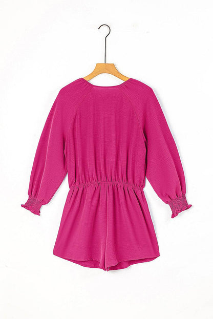 Tied Flounce Sleeve Plunge Romper - Selvanelle