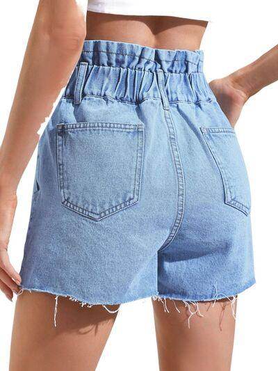 Denim Shorts with Pockets for Women - Comfortable Fit - Selvanelle