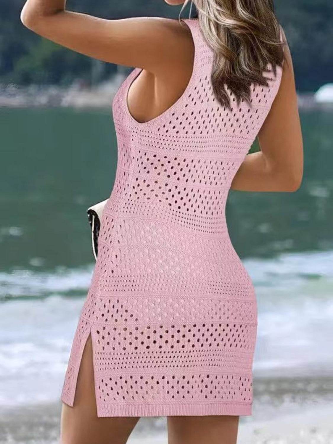 Openwork Scoop Neck Cover Up - Selvanelle