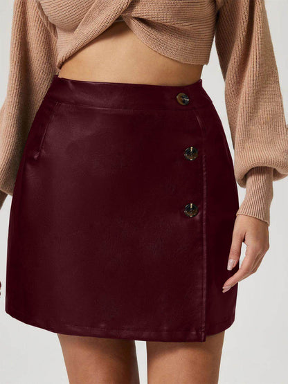Buttoned High Rise Mini Skirt for Stylish Casual Wear - Selvanelle