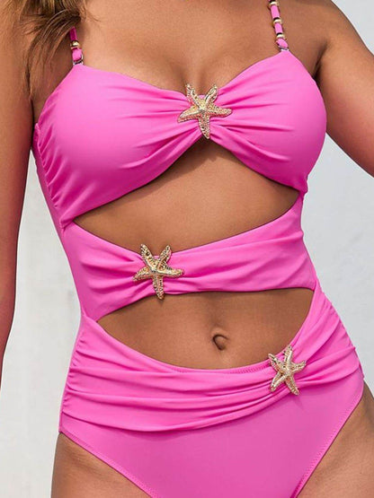 Cutout Spaghetti Strap One-Piece Swimwear - Selvanelle