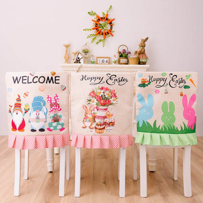 Easter Polka Dot Pleated Hem Chair Cover - Selvanelle