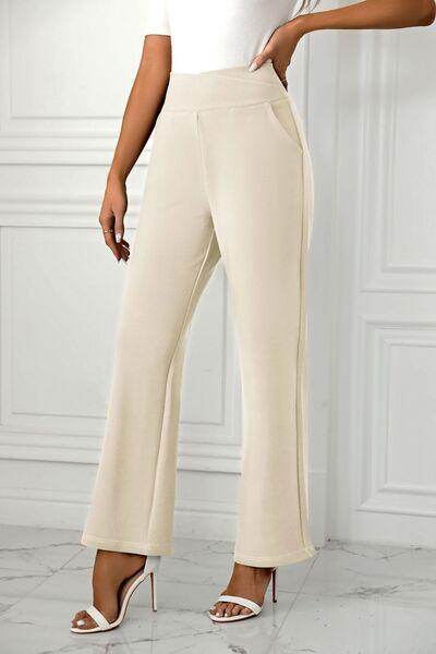 High Waist Straight Leg Pants for Women in Various Sizes - Selvanelle