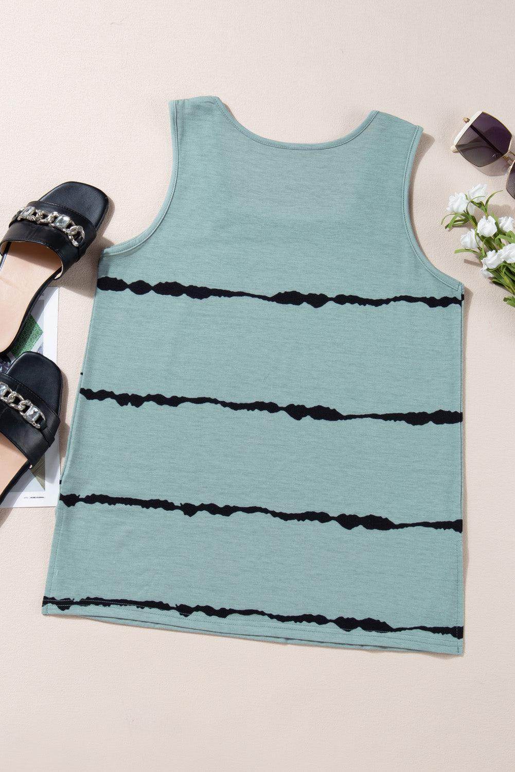 Striped Square Neck Tank Top for Women in Various Sizes - Selvanelle