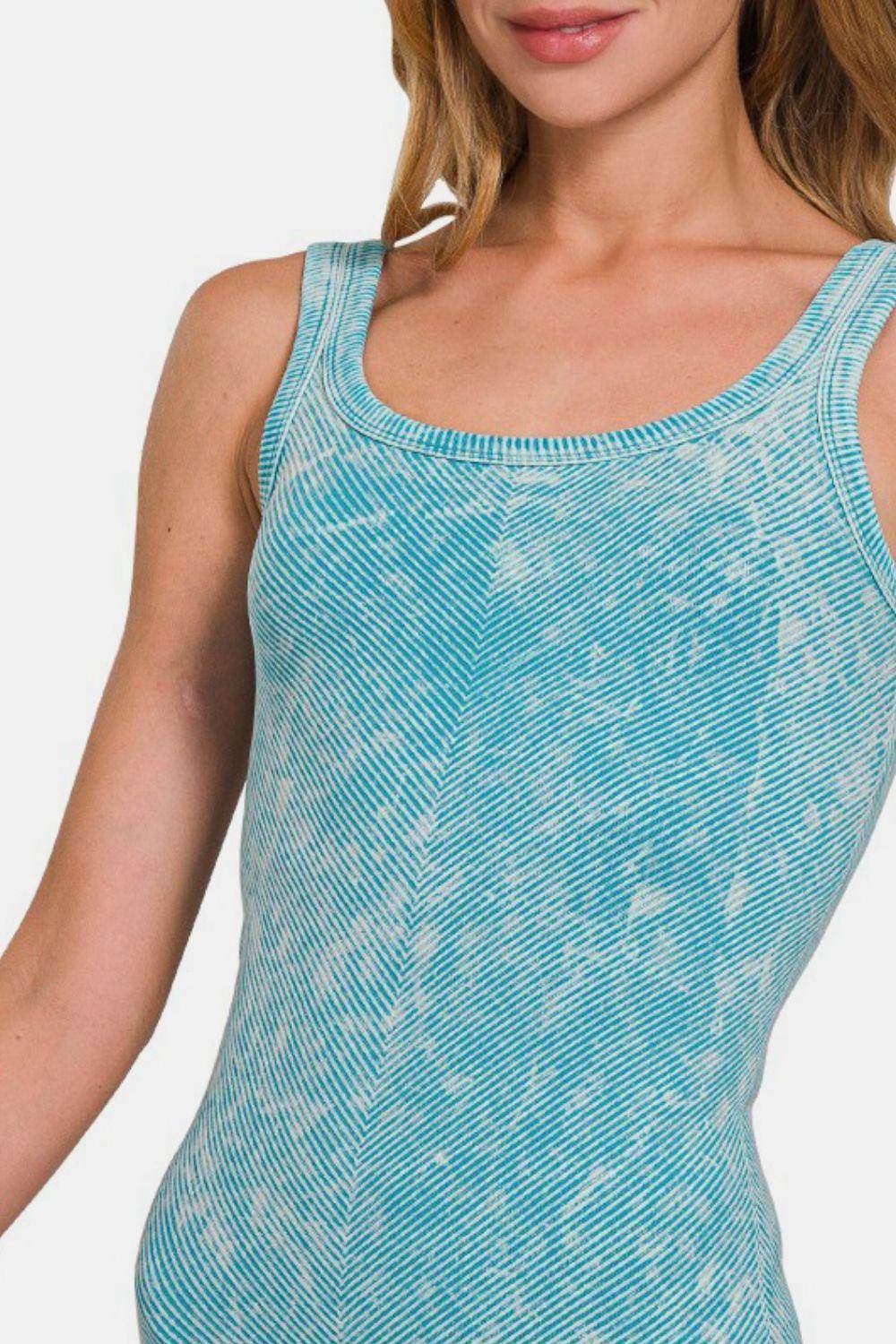 Zenana Ribbed Scoop Neck Tank for Versatile Style - Selvanelle