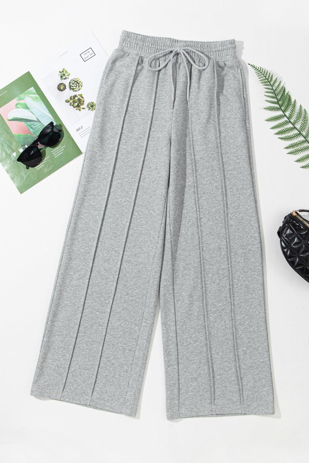 Drawstring Wide Leg Active Pants for Comfort and Style