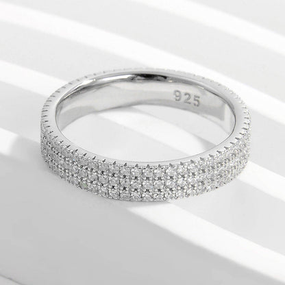 Inlaid Zircon 925 Sterling Silver Ring for Elegant Style - Selvanelle