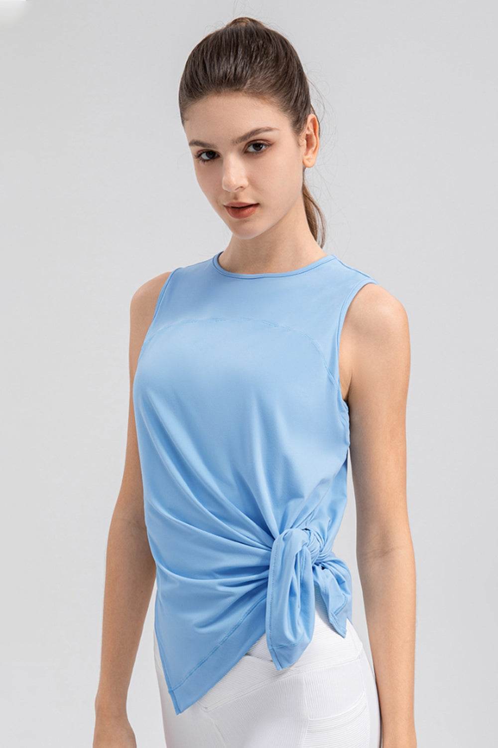 Slit Round Neck Tank - Selvanelle