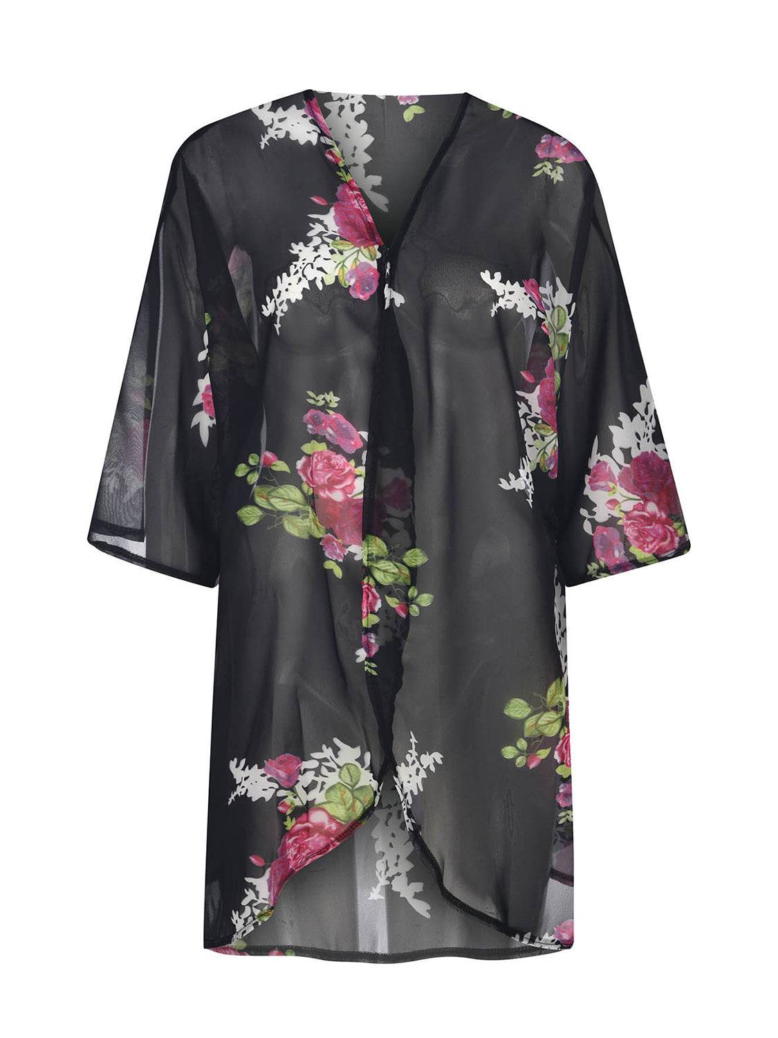 Open Front Half Sleeve Cover-Up - Selvanelle