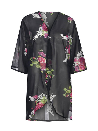 Open Front Half Sleeve Cover-Up - Selvanelle