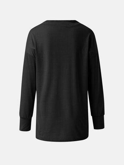 Full Size V-Neck Long Sleeve T-Shirt for Women Casual Wear - Selvanelle