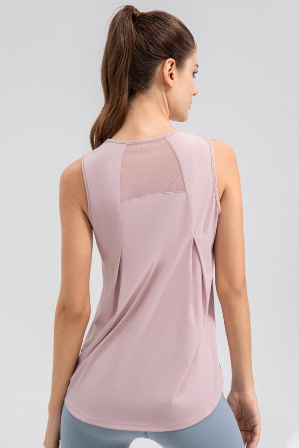 Round Neck Wide strap Active Tank - Selvanelle