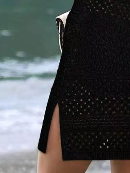 Openwork Scoop Neck Cover Up - Selvanelle