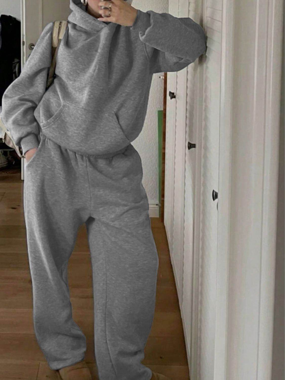 Devine Long Sleeve Hooded Jumpsuit with Pockets - Selvanelle