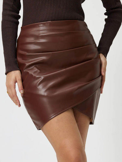 Ruched Asymmetrical Hem Skirt for Stylish Outfits - Selvanelle