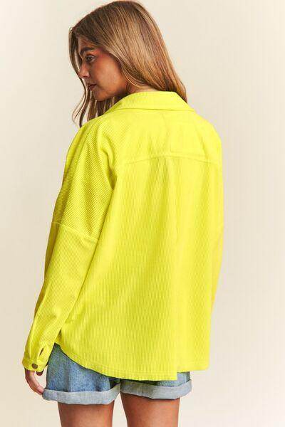 J.NNA Snap Down Long Sleeve High Low Shacket for Women - Selvanelle
