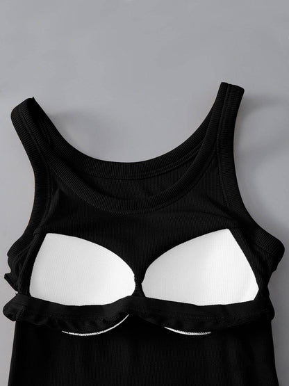 Round Neck Tank with Bra for Everyday Comfort Wear - Selvanelle