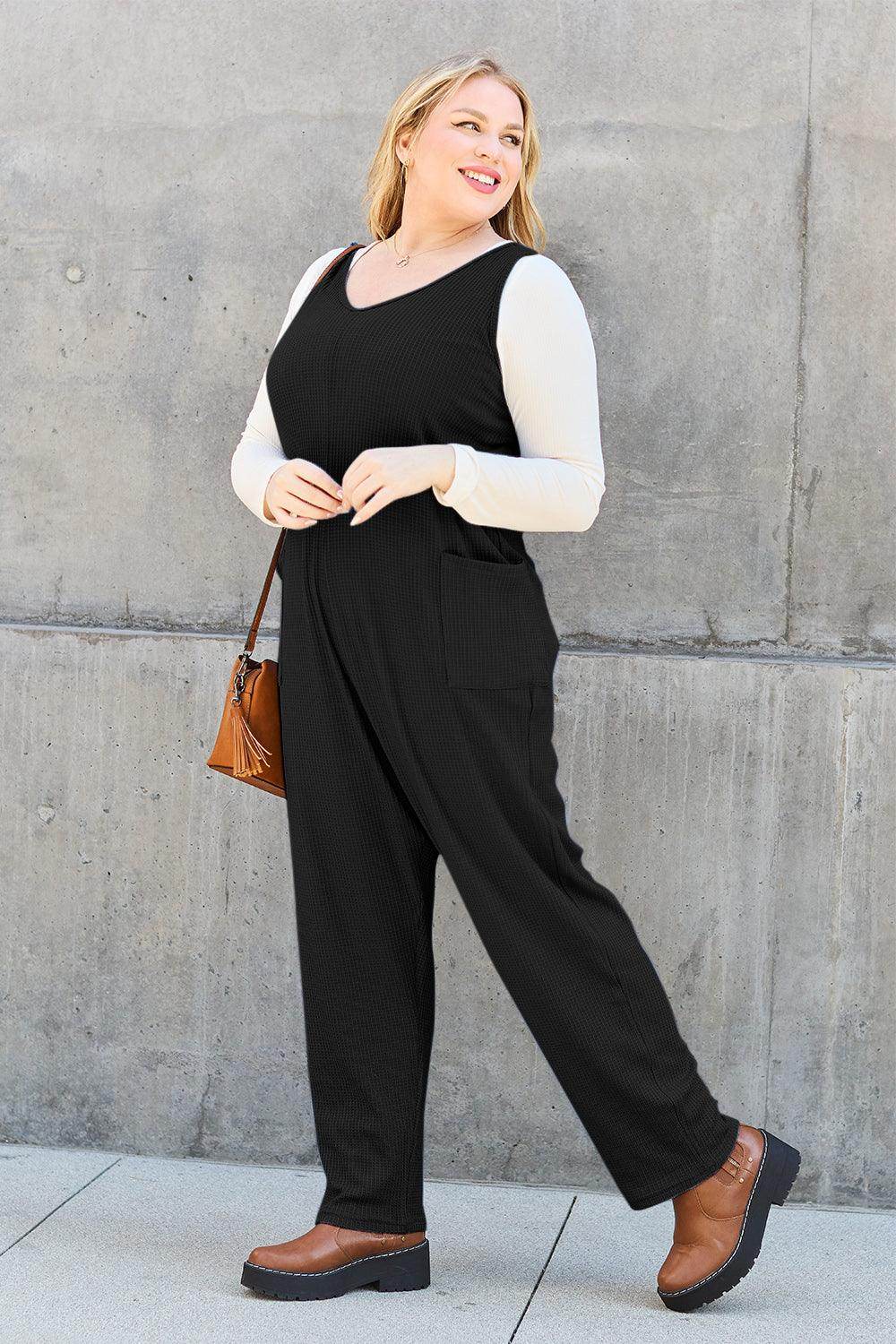 Double Take Full Size Sleeveless Straight Jumpsuit for Women - Selvanelle