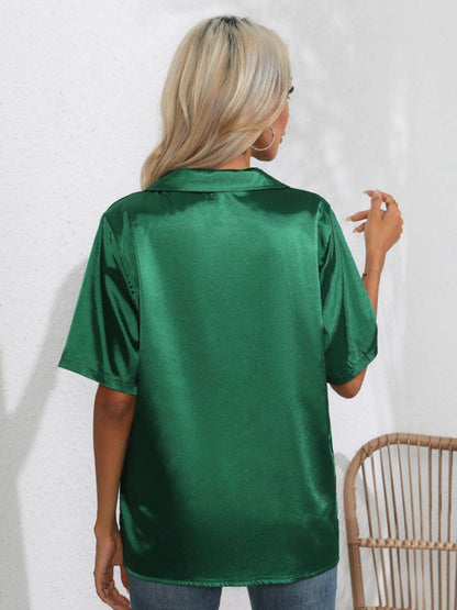Button Up Collared Neck Shirt - Selvanelle