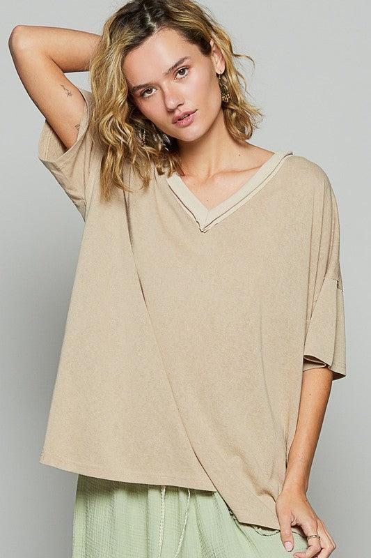 POL V-Neck Half Sleeve T-Shirt for Casual Everyday Wear